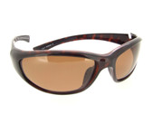 Wrap Around Polarized Sunglasses Brown Lenses