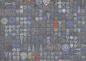 beautiful hand screened ink on ink print. Avante garde German paper from the 1950s