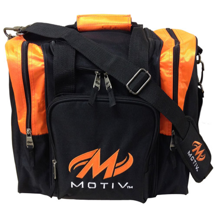 Motiv 1 Ball Ascent Single Tote Bowling Bag Black Orange
