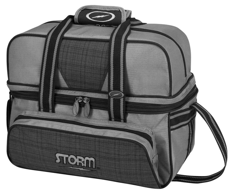 Storm Deluxe 2 Ball Tote Bowling Bag Plaid Grey Black