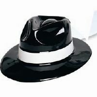 Hat Gangster Black with White Band