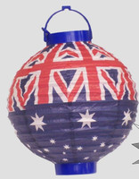 AUSSIE PAPER LANTERN WITH LIGHT 20CM X 20 CM