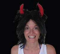 CRAZY DEVIL WIG W/ HORNS