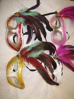 MASK MIXED COLOURS WITH FEATHERS