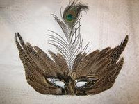 MASK FEATHERS BROWN