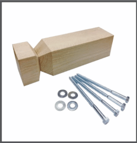 Wood box newel mounting kit for staircase