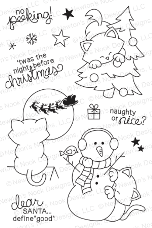 Newton's Curious Christmas | 4x6 photopolymer Stamp Set | Newton's Nook Designs