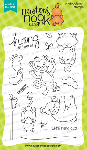 Hanging Around | 4x6 photopolymer Stamp Set | Newton's Nook Designs