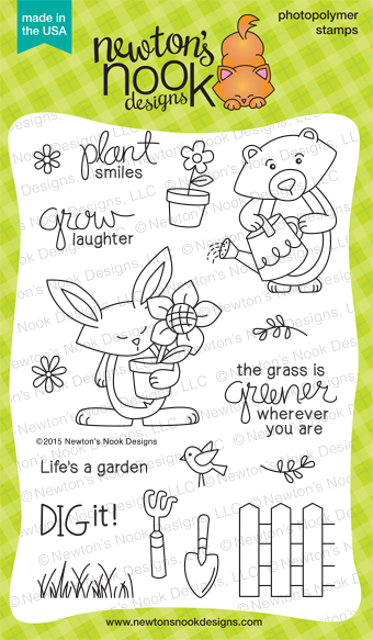 Garden Whimsy | 4x6 Photopolymer Stamp Set | Newton's Nook Designs