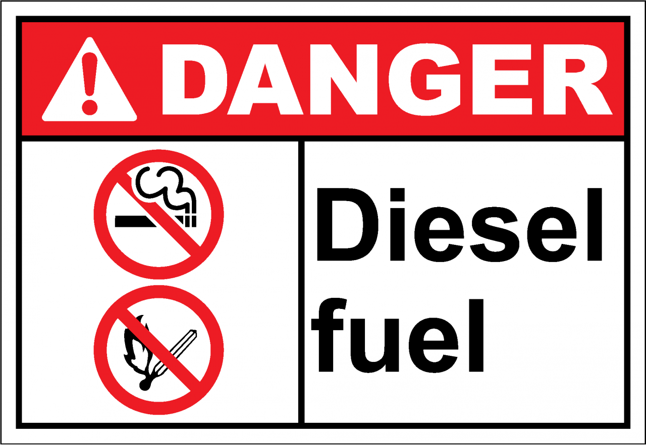 Danger Sign diesel fuel