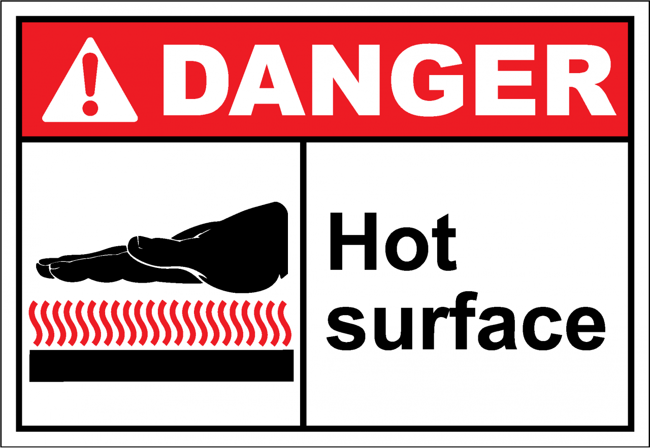 Danger Sign Hot Surface - Safetykore.com