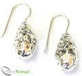 925 Sterling Silver Hammered Drop Earrings