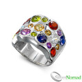 925 Sterling Silver Multi Gemstone Ring