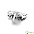 925 Sterling Silver Wide Abstract Swirl Band