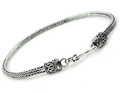 Hand Woven Silver Snake Weave Bracelet - Hook & Loop Fastener