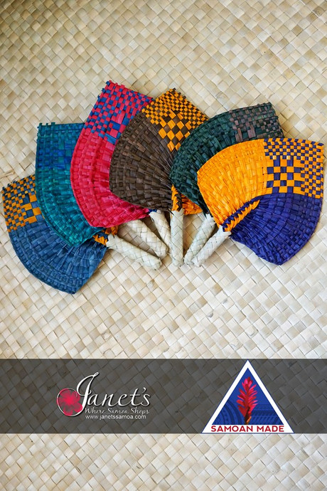 Set of 6 Samoan Fan CW57-6 COLOR - Janet's