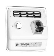World Dryer AirStyle Model RB Cast Iron White Recessed Mount commercial hair dryer