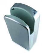 DUALFLOW Series M08ACS Automatic ABS Brushed Satin Hand Dryer from Saniflow - High Speed - Upright U-Shaped Surface Mounted Design