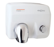 SANIFLOW Series E88 Push Button Steel White Hand Dryer from Saniflow - 360° Revolving Nozzle, Surface Mounted Design
