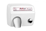 World Dryer AirMax Steel White Push Button commercial hand dryer