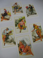 Vespa Collectable SET OF 7 POSTCARDS FROM 1950's CALENDARS