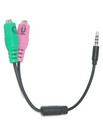 PC Headset Adapter - Dual 3.5mm to Single 3.5mm Headset Adapter
