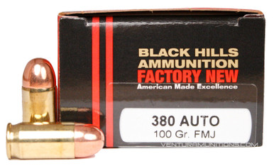 Black Hills 380 ACP 100gr  FMJ Ammo - 20 Rounds