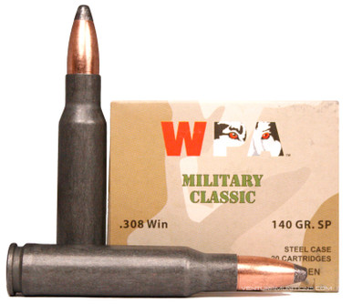 Wolf Military Classic .308 Win 140gr Soft Point Ammo - 20 Rounds