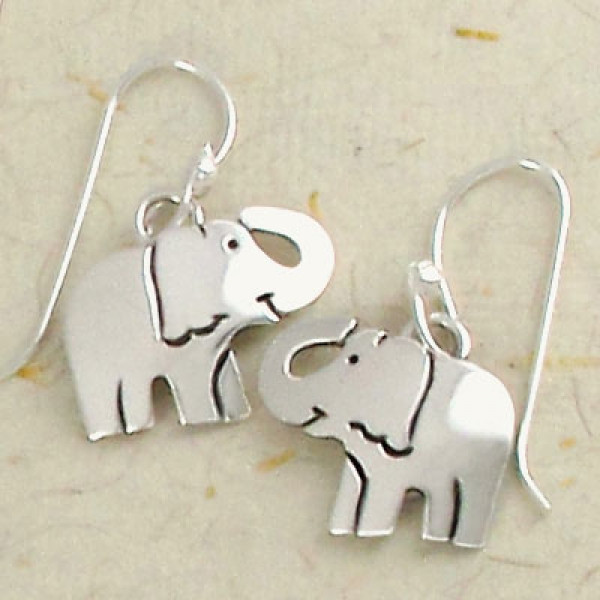Sterling Silver Good Luck Elephant Earrings Fashion Jewelry