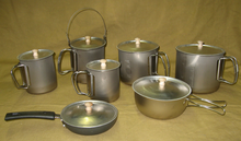 A full line up of Snow Peak Trek products with the Four Dog Titanium Lids! 