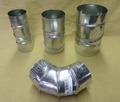 3" & 4" 28 gauge steel gavalnised adjustable elbows