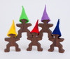 Walnut Wood Figures with Wool Felt Hats