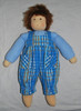 Large Organic Cotton Waldorf Doll- Boy with Blue Overalls