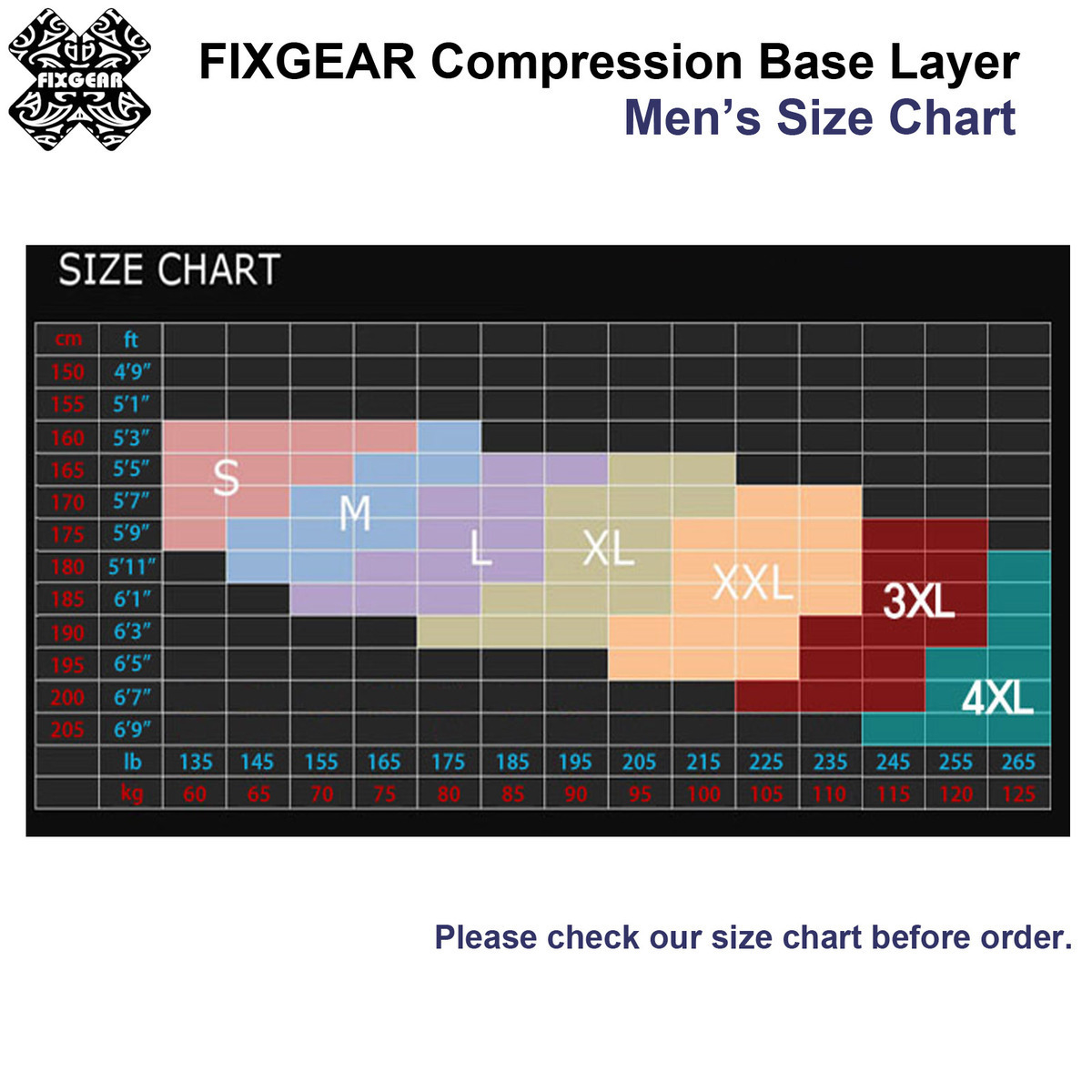 Briteleafs Compression Size Chart