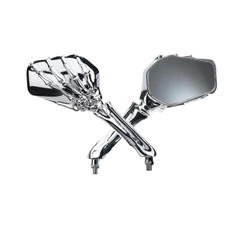 Chrome Skeleton Hand Motorcycle Mirrors