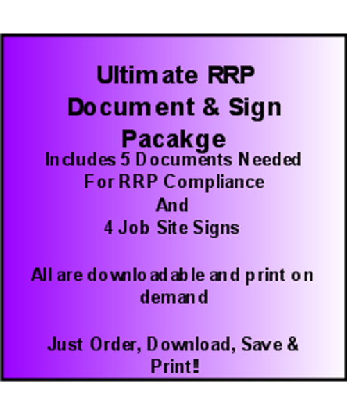 Ultimate RRP Document and Job SIte Signs for RRP compliance in English Ultimate RRP Document and Job SIte Signs for RRP compliance in English