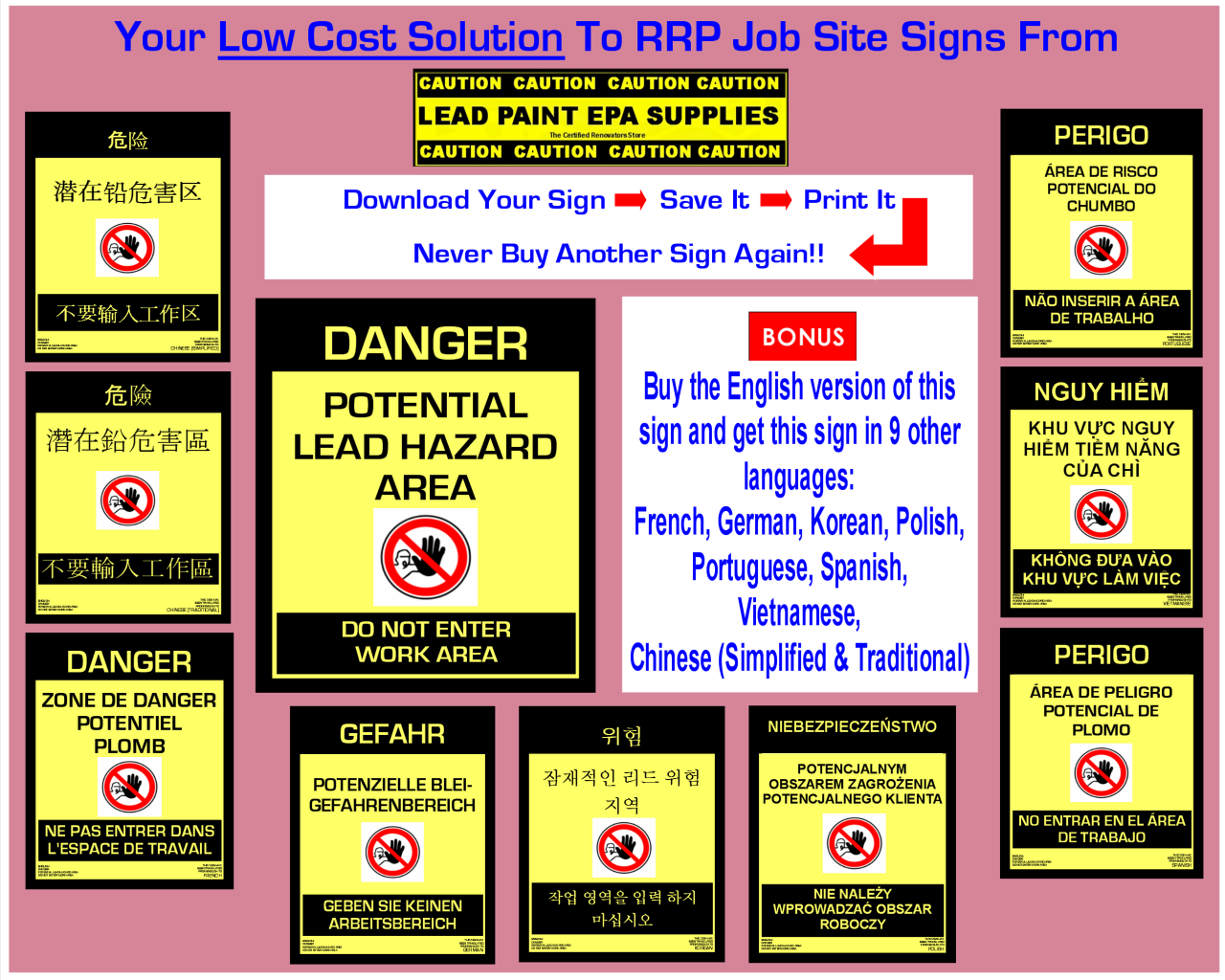 The Renovators Supply Store - OSHA Lead Warning Job Site Signs