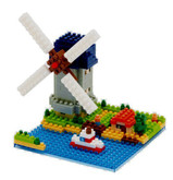Kawada NBH-043 nanoblock Molen Kinderdijk Elshout Windmill Netherlands 