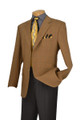 Men's Khaki Wool Windowpane Plaid Sport Coat Blazer