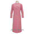 Ladies Rose Pink Clergy Robes with White Embroidered Crosses