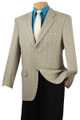 Men's 100% Wool Check Sport Coat Beige