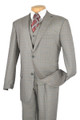 Men's 3 Pc. Spring Windowpane Suit Gray