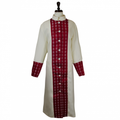 Women's Premium Creme/Red Clergy Robe with Brocade - Ladies Clergy Robes