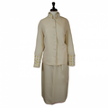 Ladies Clergy Suit in Creme & Gold Brocade - Women's Clerical Suits