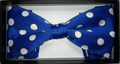 *Men's Polka Dot Bow Tie + Hanky - Royal Blue & White