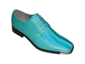 Turquoise Metal-Tip Satin Dress Shoes