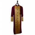 Men's Premium Burgundy/Gold Clergy Robe with Brocade - Men's Clergy Robes