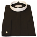 Men's Long-Sleeve Black Banded Full Collar Clergy Shirt