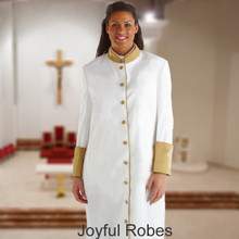310 W. Women's ClergyPastor Robe WhiteGold