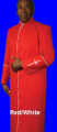 Red/White w/ Embroidered Cross Men's Cassock